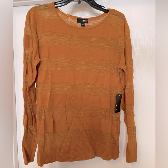 NWT ANA long sleeve lightweight sweater top size Large in golden yellow - Picture 1 of 7